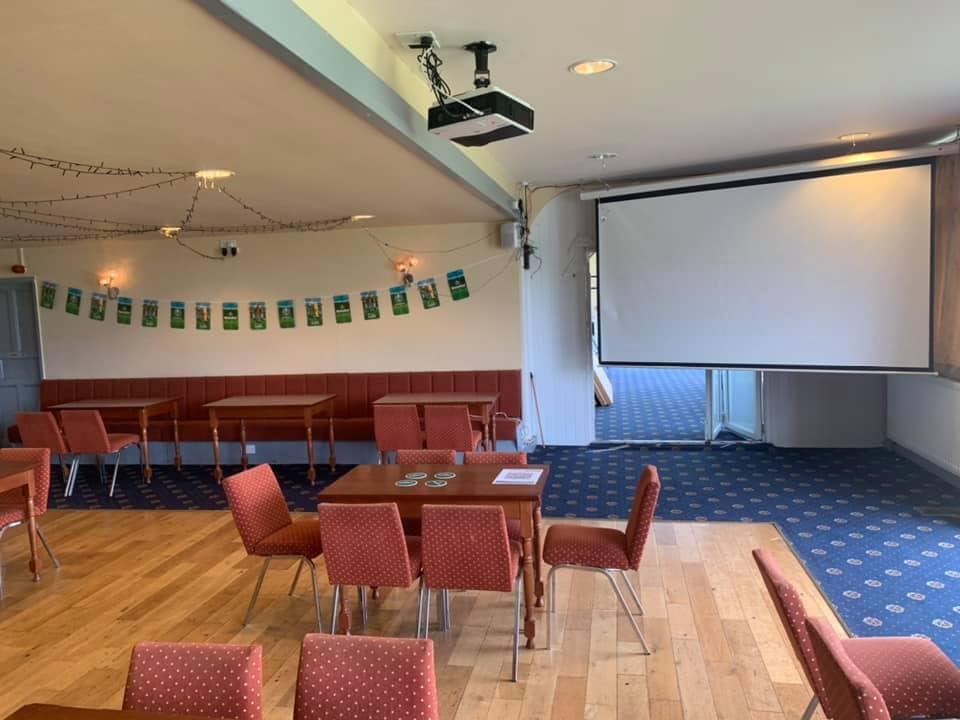 The function room at Penrith Cricket Club all set to screen live sport