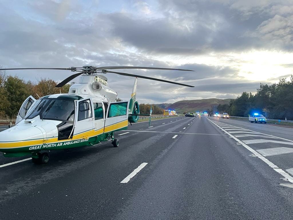 Tebay M6 crash. Picture: Great North Air Ambulance Service