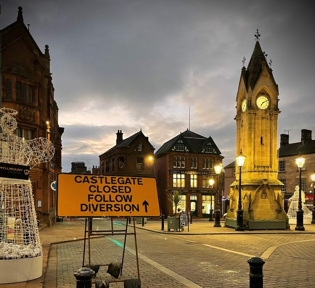 A temporary road closure in Penrith town centre is continuing to cause problems for some drivers this morning.