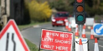Temporary traffic lights for Appleby as flood scheme continues