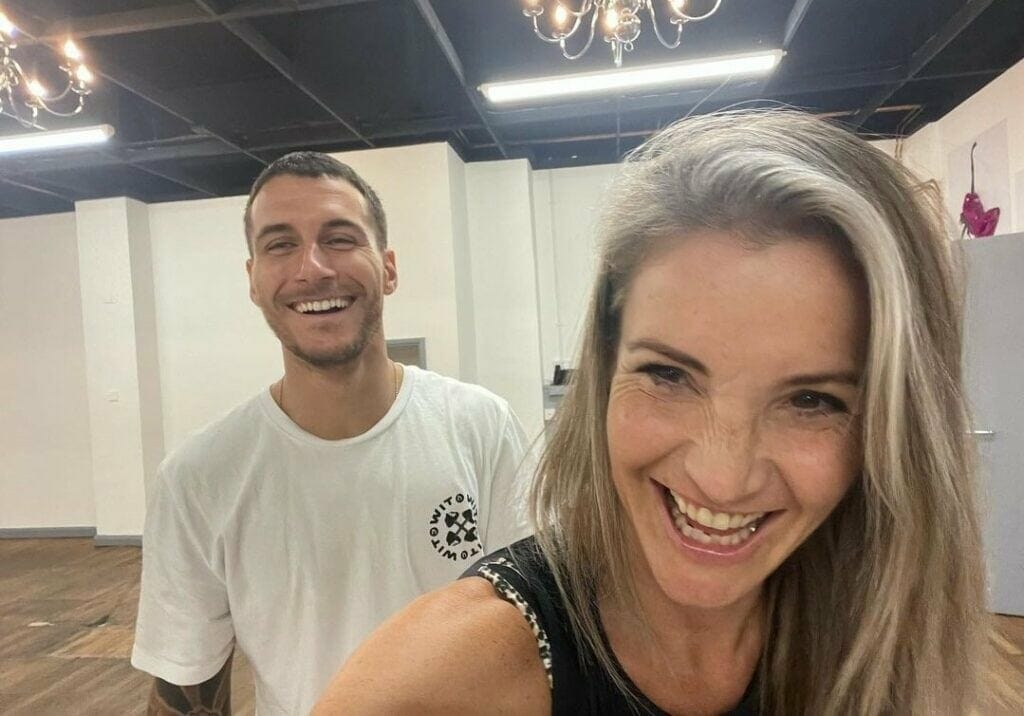 Helen Skelton training with her dance partner Gorka Marquez