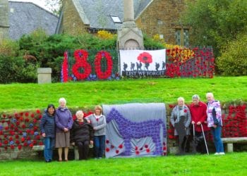 Eden village’s knitted poppy display is getting bigger by the year